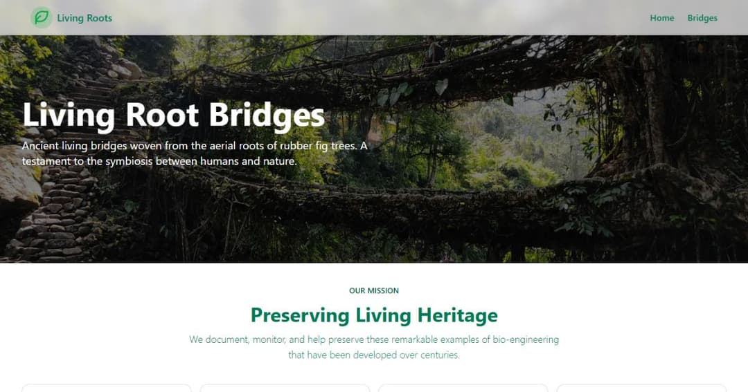 Living root bridges